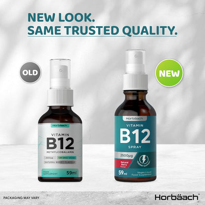 Vitamin B12 Spray 2500mcg | 59ml | High Strength Supplement | Natural Berry Flavour