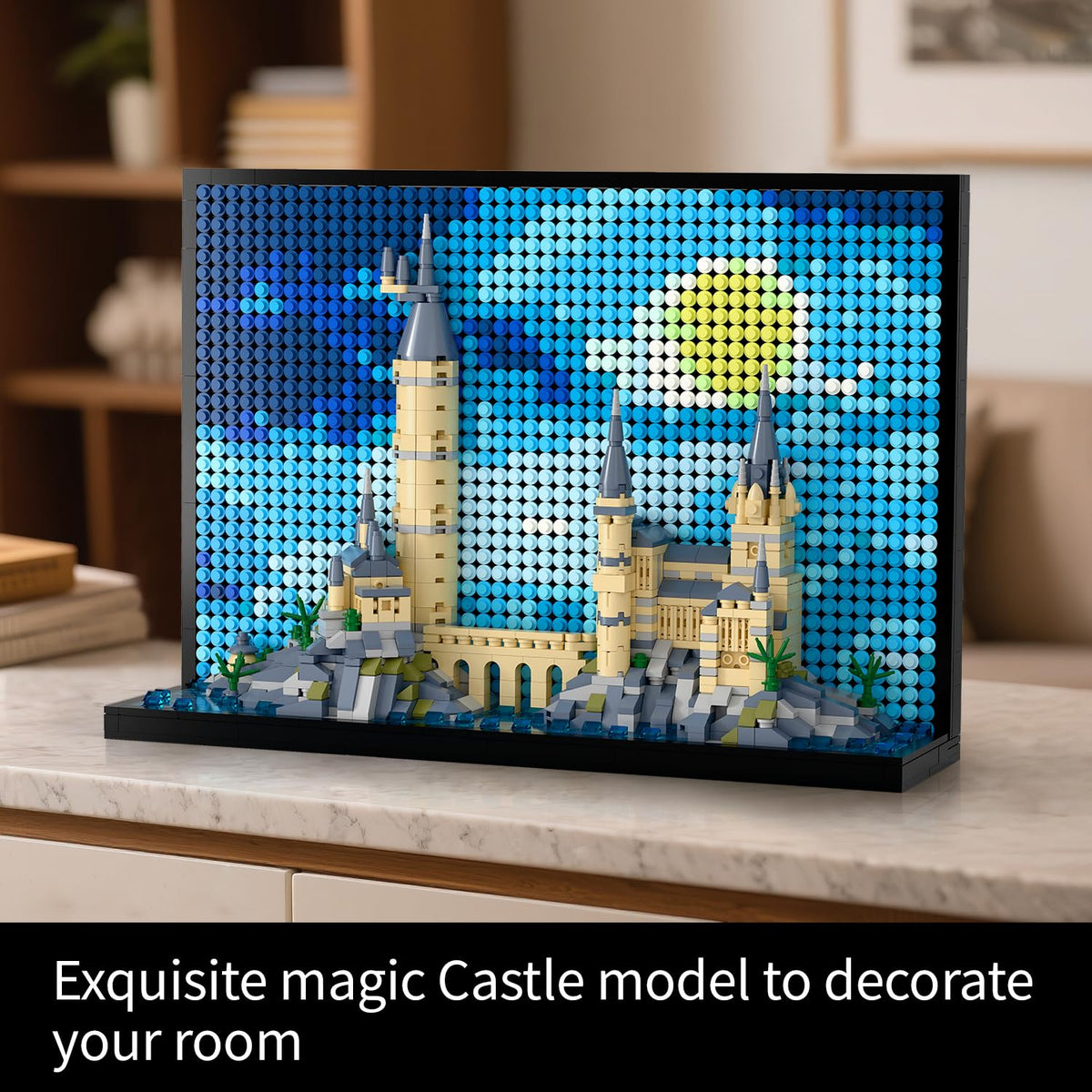 TG BLOCKS Micro Brick Magic Castle Building Set: 3D Wall Art | 2-in-1 Home Decor Model | Creative Castle & Painting Display | DIY Gift Idea Building Toy for Teens Ages 8+ Kids, Adults