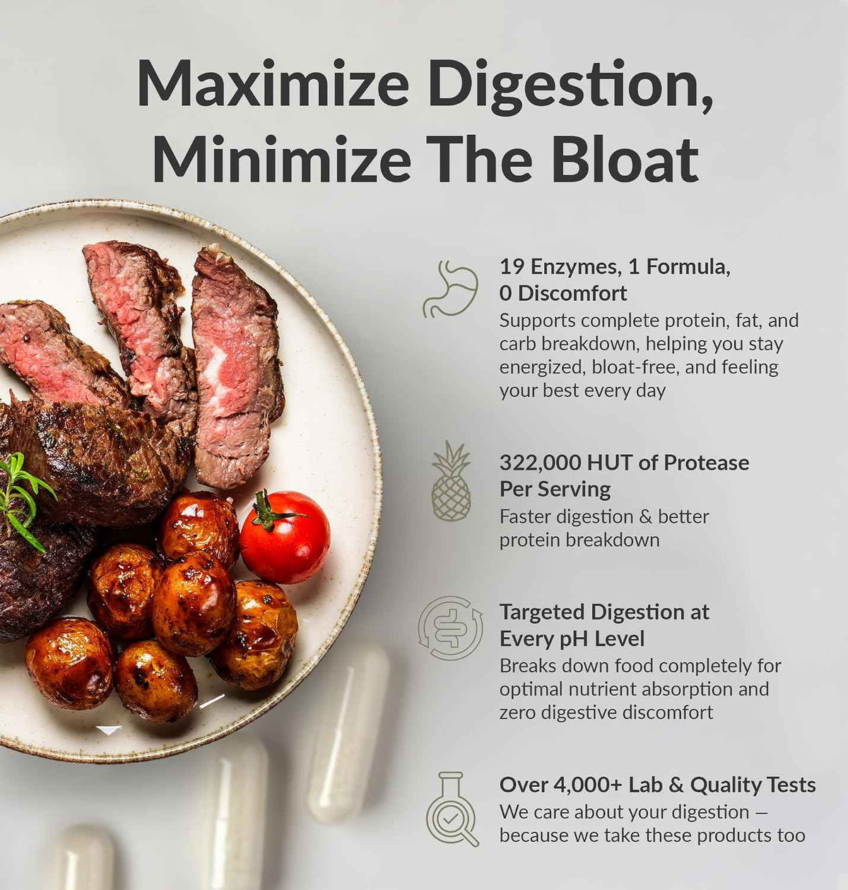 BIOptimizers MassZymes Digestive Enzymes - Probiotic Breakthrough Bundle - Gut Health & Bloating Relief - Prebiotic & Enzyme Support for Digestion, Energy, Health & Recovery - 180 Vegan Capsules