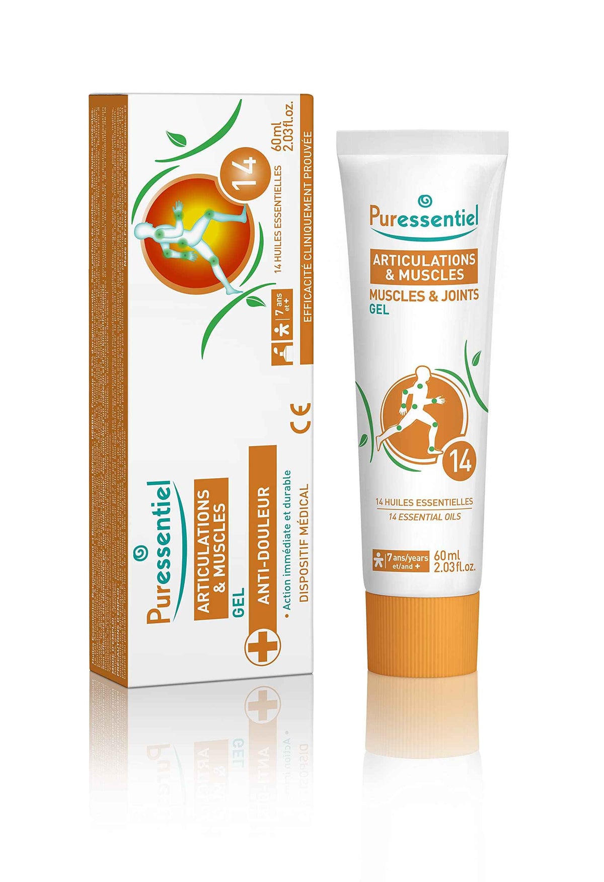 Puressentiel Muscles and Joints Gel - Soothing Gel for Muscle Relief and Knee Relief - Cooling Gel for Foot Relief - Back Gel - 2.02 oz
