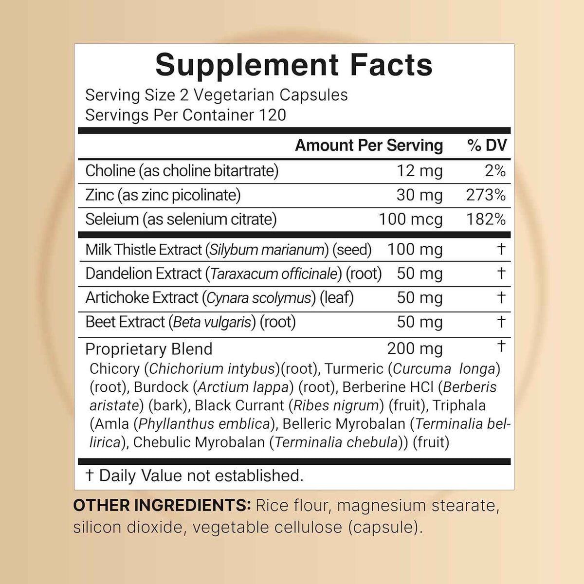 Liver 15-in-1 Complex, 240 Veggie Capsules - Herbal & Mineral Blend - Milk Thistle, Dandelion Root, Artichoke, Black Currant Oil, Turmeric, Chicory, Zinc, Choline, & More - Non-GMO