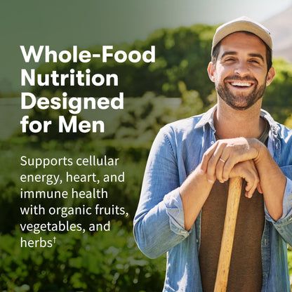 Garden of Life Once Daily Whole Food Multivitamin for Men, Organic Mens Vitamins & Minerals, Vitamin C, Zinc, Vegan, for Health & Well-Being, 60 Tablets