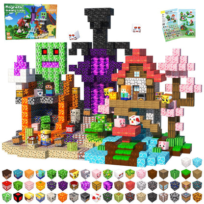 SSAWER 300 PCS Magnetic Blocks - Magnetic Building Blocks, Stacking Magnetic Blocks for Kids, Sensory Toy for STEM Montessori for Kids 3+ Boys and Girls Christmas Birthday Gifts