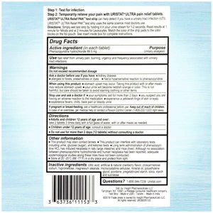 Uristat Ultra Strength Urinary Tract Infection Treatments and Test Relief Kit - 1 UTI Test Strip & 12 Cranberry Flavor Relief Tablets to Ease Urinary Pain, Burning & Urgency