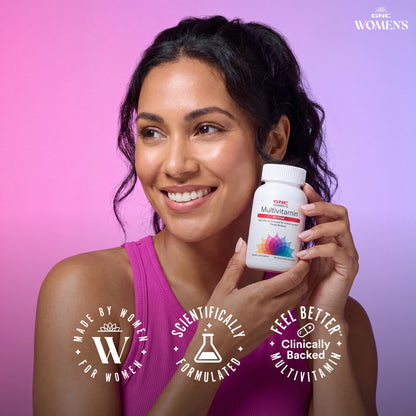 GNC Women’s Active Multivitamin Caplets, Clinically Proven, Complete Nutrition, Exercise Recovery, Energy Production, Bone Health, Beauty, Immune, Iron, Zinc, Biotin, 90 Capsules