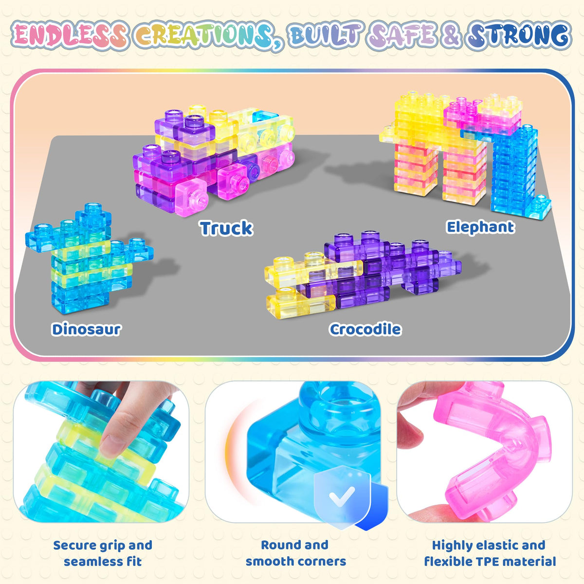 40 PCS Sensory Soft Building Blocks for Toddlers Kids, Squishy Stacking Toy