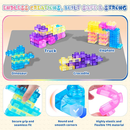 40 PCS Sensory Soft Building Blocks for Toddlers Kids, Squishy Stacking Toy