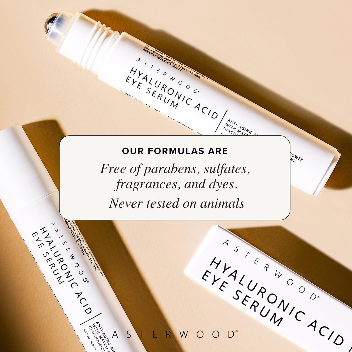 Asterwood Hyaluronic Acid Eye Serum with Matrixyl 3000 & Caffeine - Under Eye Treatment for Dark Circles, Bags & Wrinkles (0.5 Fl Oz)