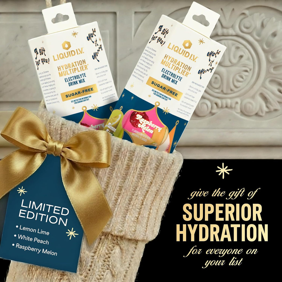 Liquid I.V. Hydration Multiplier Sugar-Free Sample Pack- Raspberry Melon, Lemon Lime, and White Peach - 4 Pack (12 Sticks)