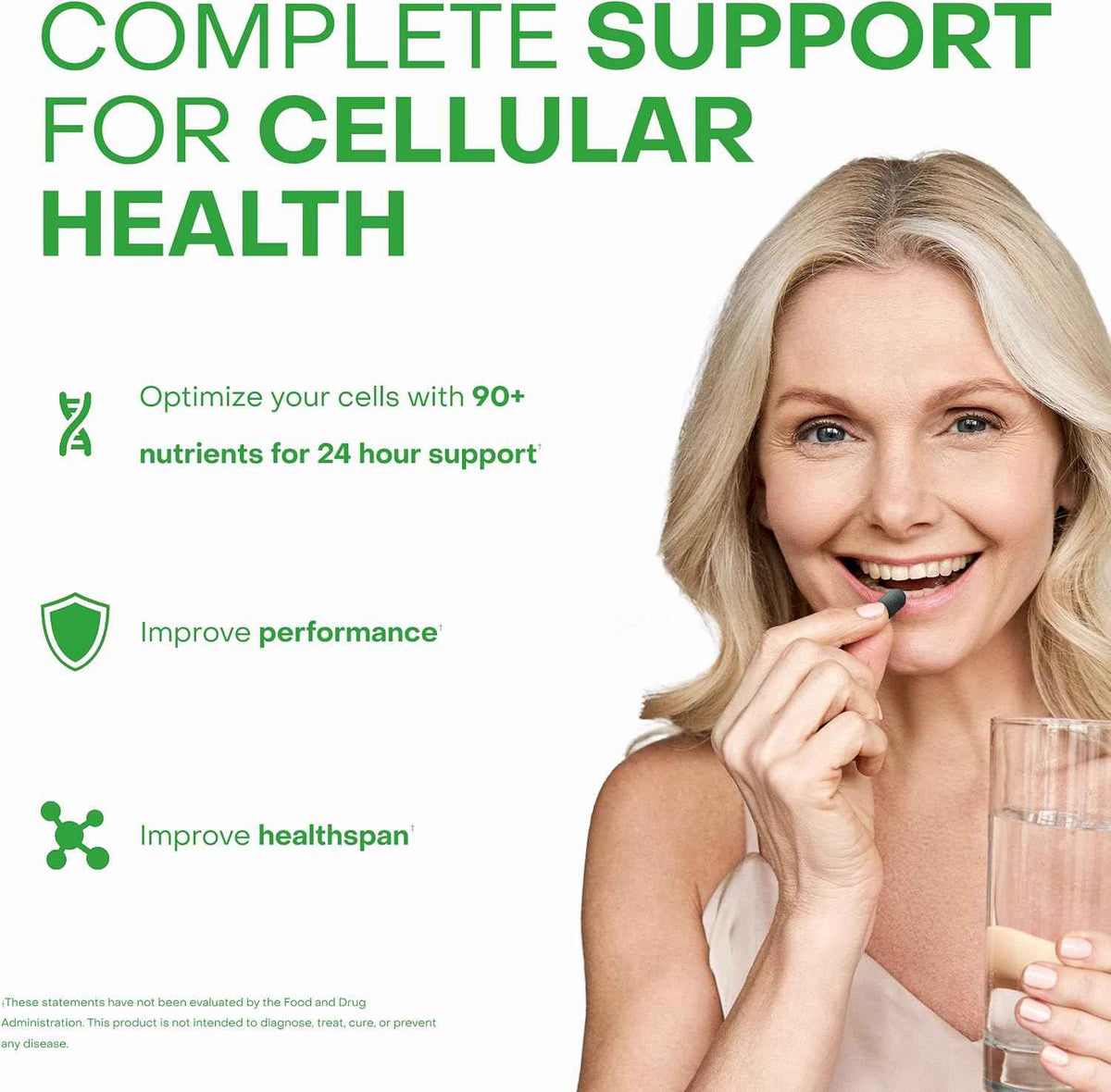 HealhtyCell AM/PM Healthspan System - 60 AM Tablets & 60 PM Tablets - 90+ Vitamins, Minerals, Protective Phytonutrients, Probiotics & Enzymes for Advanced Cellular Nutrition