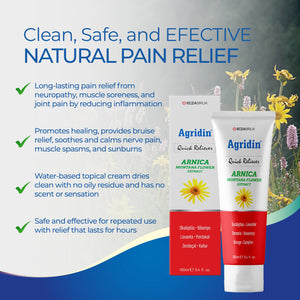 Agridin Arnica Pain Relief Cream for Joint & Muscle – Extra Strength Fast-Acting Formula – Targets Back, Knee, Neck, Hand, Foot Aches – Natural Massage Cream for Inflammation & Bruises AgridinBuy Supplements Australia