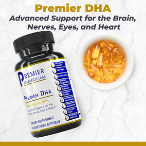 Premier Research Labs Premier DHA - Vegan DHA with Omega 3 Fatty Acids, Algae Based DHA for Women & Men, Natural DHA Supplement Suitable for Vegans- 60 Vegetarian Softgel Capsules Premier Research LabsBuy Supplements Australia