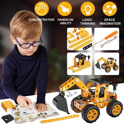 Jixin Xyzhi Construction Kits Stem Metal 3D Puzzle Machine Vehicle Model Car Construction Set Toy Parent-Child Interaction Play Sets Gifts for Children Age 4-16 Years
