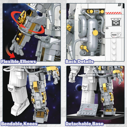 JMBricklayer Space Astronaut Building Block Sets for Adults, 1008 PCS Spaceman Toys with Display Stand, STEM Science Toy 70131, Home or Office Decor, Cool Collectible Gifts for Kids 8-14 Boys Girls