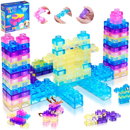 40 PCS Sensory Soft Building Blocks for Toddlers Kids, Squishy Stacking Toy