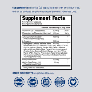 Cortisol Supplements for Women & Men with 14 in1 Blend (Magnesium, Ashwagandha, L Theanine & More) Healthy Cortisol Balance & Calm Mood Support - Third Party Tested, Non GMO, USA Made - 60 Count DORADO NUTRITIONBuy Supplements Australia
