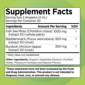 Liquid Naturals Irish Sea Moss Drops - Citrus Berry Flavor - 92+ Essential Minerals & Vitamins - Energy, Skin, Gut, Recovery - Bladderwrack and Burdock Root - 2 fl. oz Liquid NaturalsBuy Supplements Australia