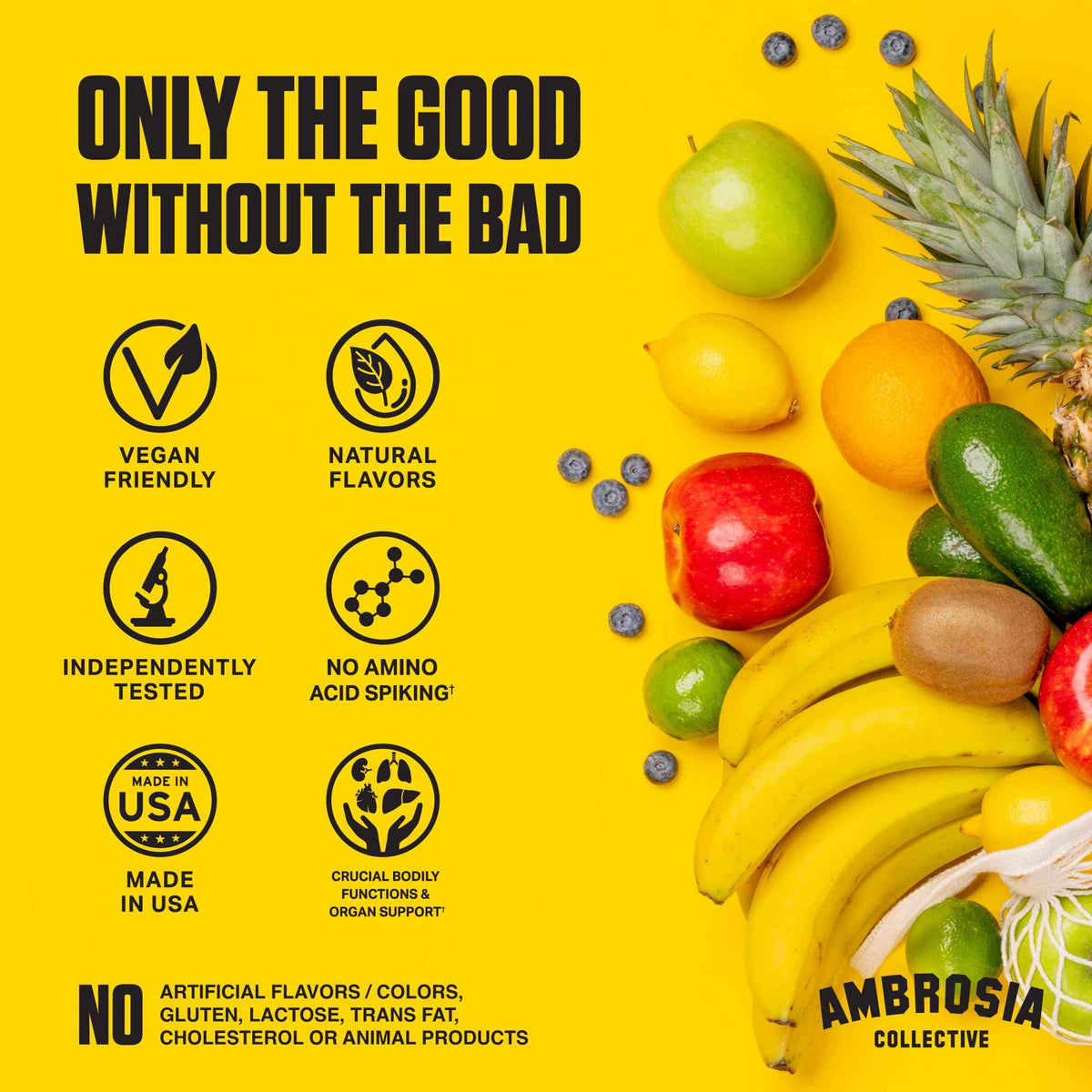 Ambrosia Superfood Organ & Cycle Support Powder - Liver & Kidney Support with Milk Thistle, Red Yeast Rice & CoQ10 - 13 Superfood Ingredients - 30 Servings - Honey Lemon