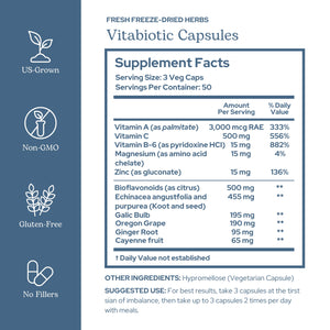 Eclectic Herb - Vitabiotic Capsules | Immune Support | Natural Herbal Multivitamin Supplement | Freeze Dried, Organic, Non-GMO, Vegan, Whole Herb (150 CT | 750 mg) ECLECTIC INSTITUTEBuy Supplements Australia