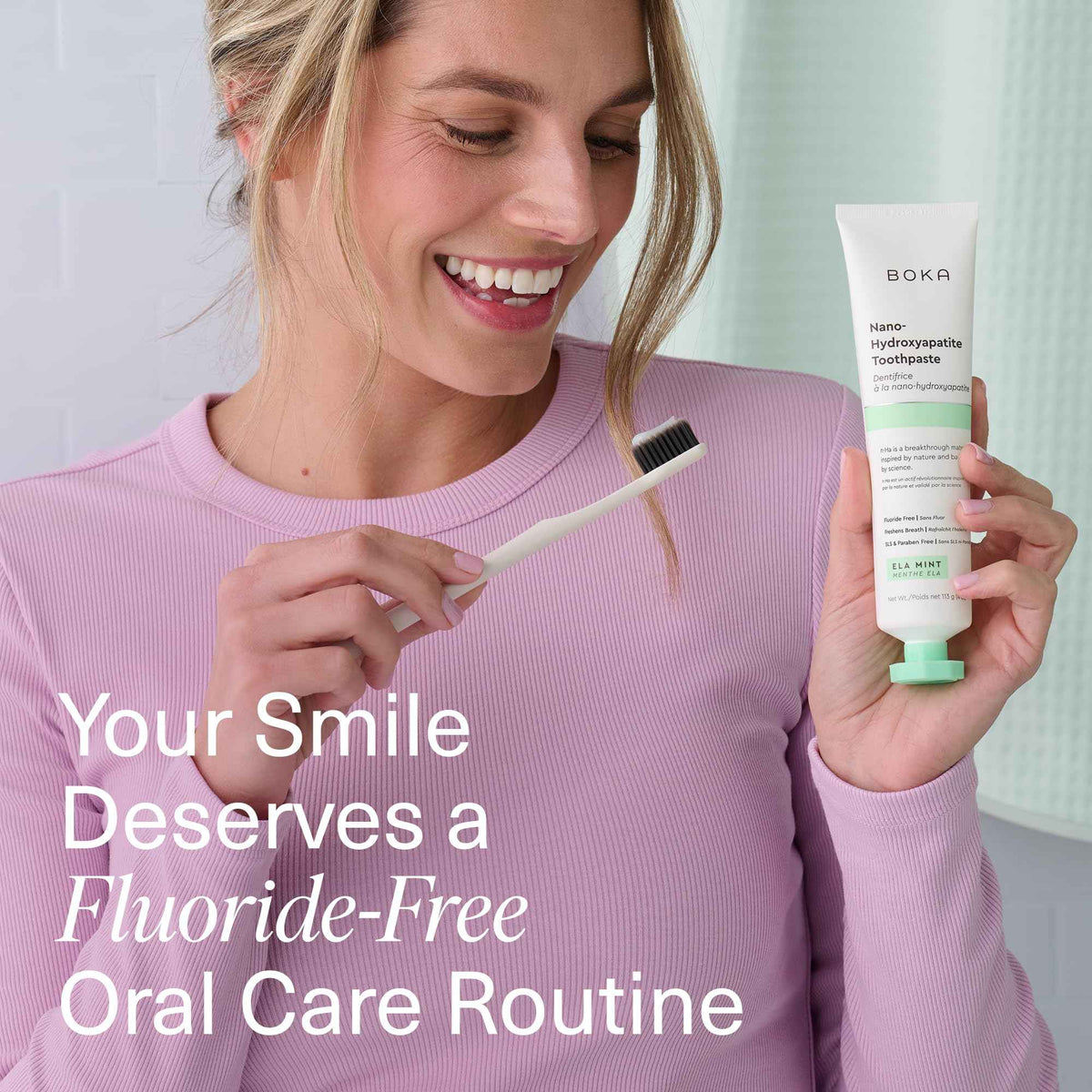 Boka Fluoride Free Toothpaste, Nano Hydroxyapatite Toothpaste, Appropriate for Sensitive Teeth - for Adult Oral Care