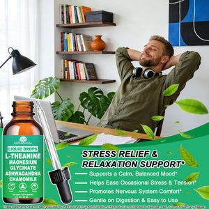 L theanine Liquid Drops, Theanine Supplement With Magnesium Glycinate & Ashwagandha for Sleep, Relaxation & Focus Support, High Absorption Liquid L Theanine 200mg for Adults & Kids丨Vegan, Non-GMO, 2oz WellVeraVidaBuy Supplements Australia