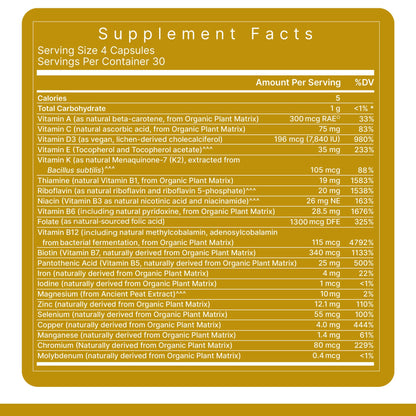 Premier Research Labs Multi-Vitamin - Immune, Brain & Heart Support | with Prebiotics and Postbiotics | Vegan Capsules for Men & Women. Gluten & Soy Free - 120 Plant-Sourced Capsules
