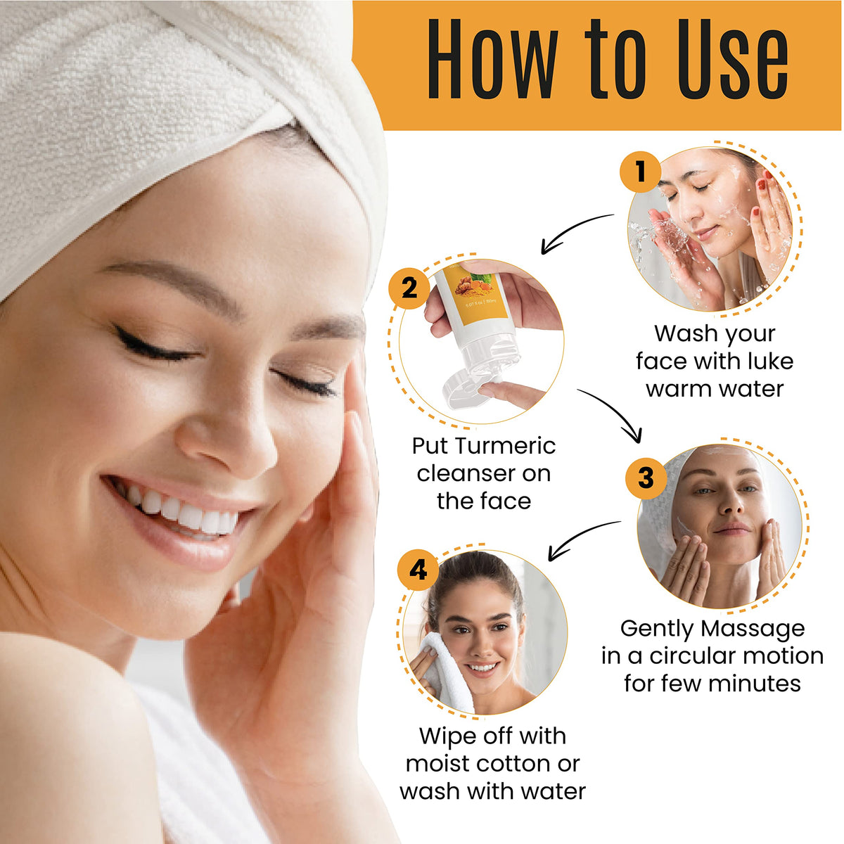 DERMAXGEN Turmeric Facial Cleanser - Natural Anti-Aging Exfoliating Face Wash for Acne Scars & Dark Spots (5 oz)