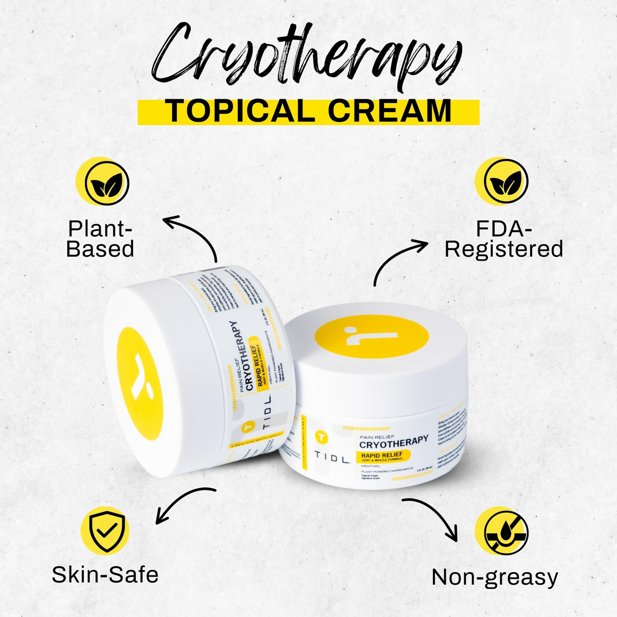 TIDL Cryotherapy Pain Relief Plant-Based Menthol Cream, 3 fl oz