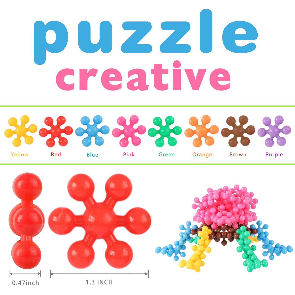 TOMYOU 300 Pcs Building Blocks Kids STEM Toys Educational Sets Interlocking Plastic for Preschool Boys and Girls Aged 3+, Safe Material Creativity