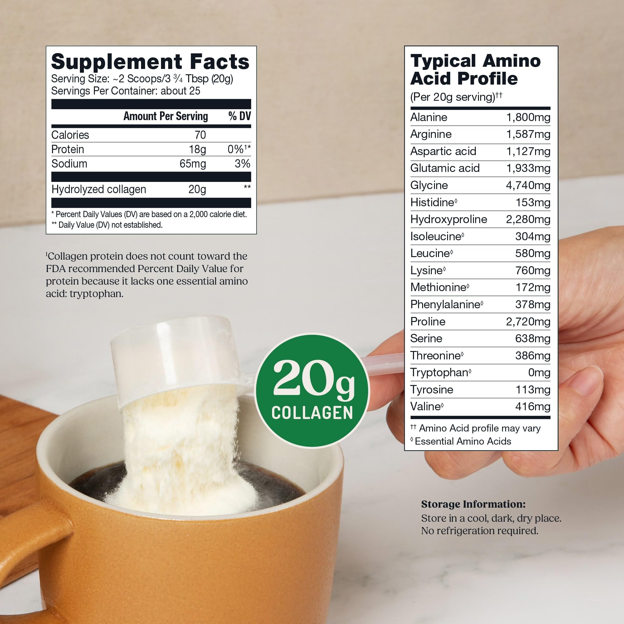 Bulletproof Unflavored Collagen Peptides Protein Powder, 17.6 oz