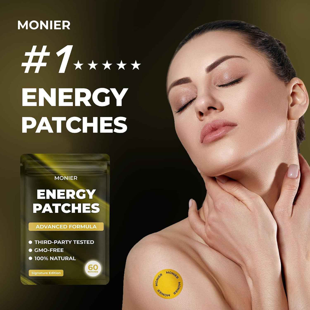 Energy Patches with B12 - Advanced B-Vitamin Complex + Natural Caffeine - Signature Edition For Women & Men, Energy & Focus, 60 Day Supply
