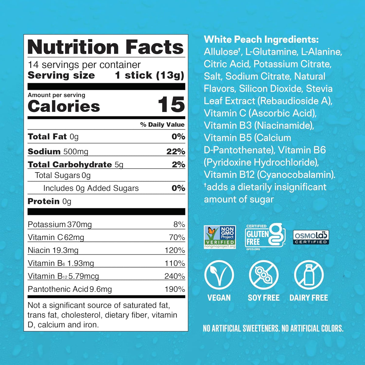 Liquid I.V. Hydration Multiplier Sugar-Free - Classics - White Peach + Raspberry Lemonade - 2 Pack (14 Servings)