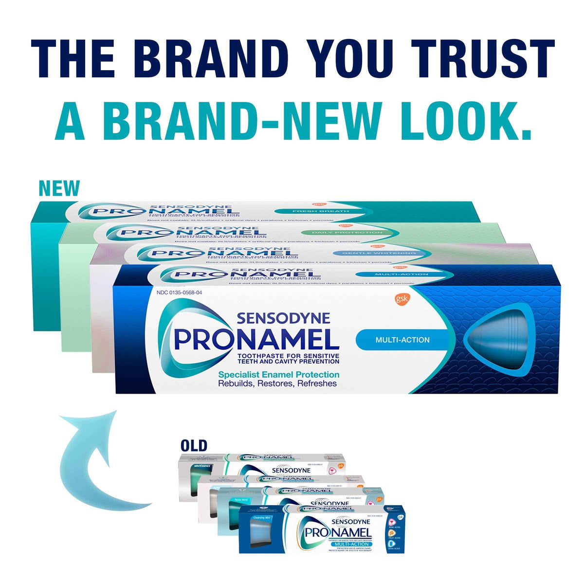 Sensodyne Pronamel Fresh Breath Enamel Toothpaste for Sensitive Teeth and Cavity Protection, Fresh Wave - 4 oz (4 Pack)