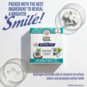 GuruNanda Teeth Whitening Strips Kit - 7-Day Treatment with Non-Slip, Dry Strip Technology