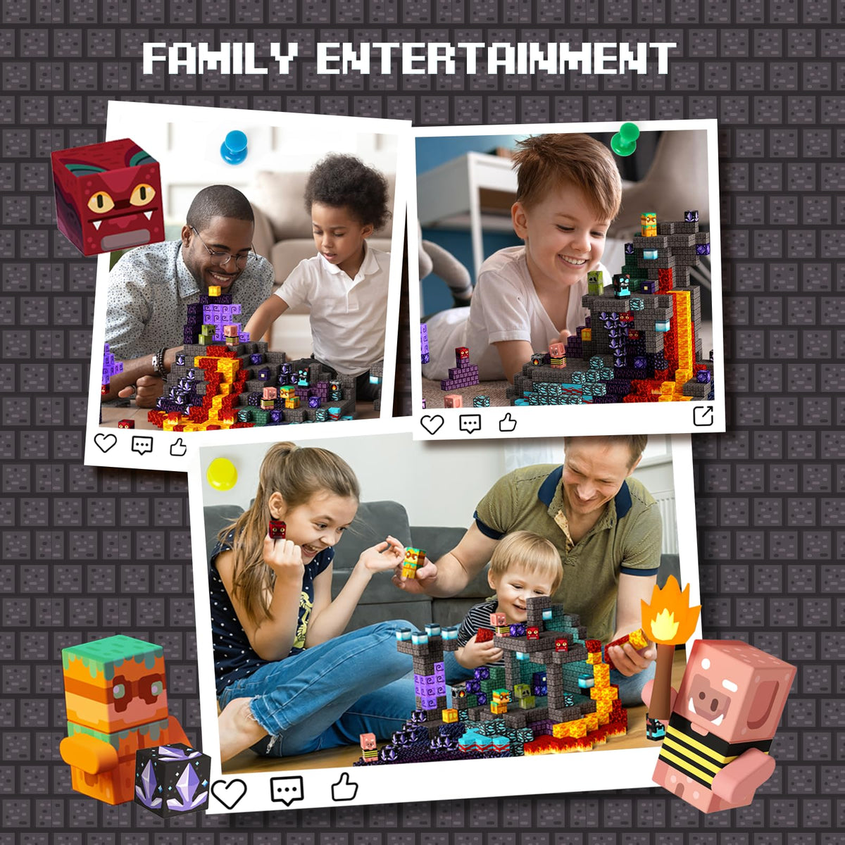 GobiDex Magnetic Blocks Building Toys STEM Sensory Toys for 3+ Year Old Boys Girls, Game-Based Build Magwonder Cave World with Zomblock, Magnet Construction Gift for Birthday