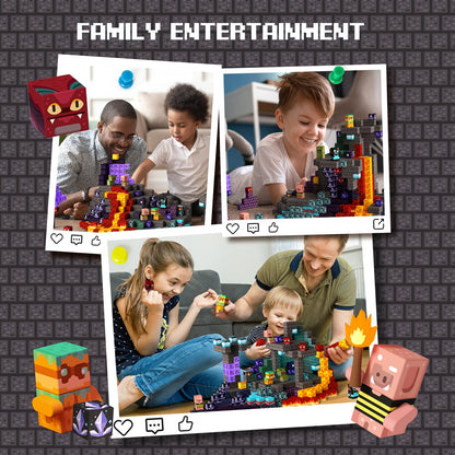 GobiDex Magnetic Blocks Building Toys STEM Sensory Toys for 3+ Year Old Boys Girls, Game-Based Build Magwonder Cave World with Zomblock, Magnet Construction Gift for Birthday