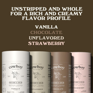 Cowboy - The Exclusive 1st Milking, Whole, Grass Fed Colostrum Supplement for Full Body Health - Sugar Free Bovine Colostrum Powder Packed with Bioactive(Vanilla & Chocolate) Nutrients COWBOY COLOSTRUM buy supplements Au
