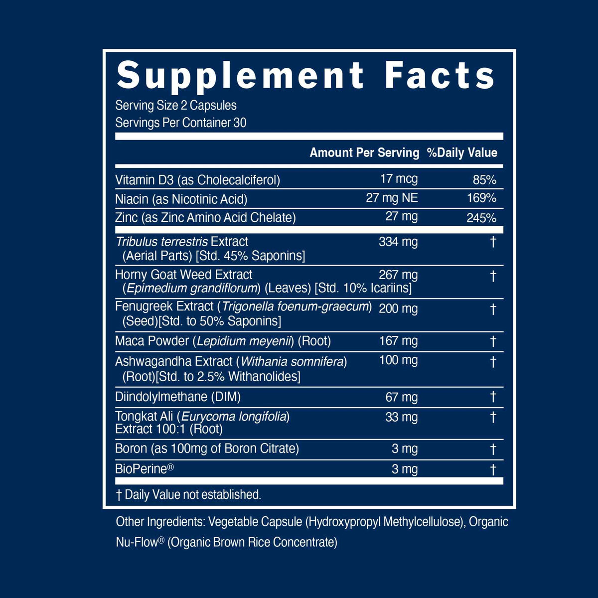 PS Natural Testosterone Booster, D3, Zinc, Horny Goat Weed, 60 Day Supply - Tribulus, tongkat ali, fenugreek, ashwagandha & maca root for men, made in USA, GMP & NSF certified, non-GMO, gluten free