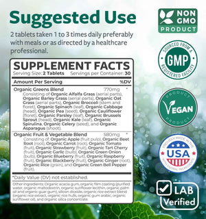 Super Greens & Vitamin C (1-Month Supply) Greens & C Synergy Bundle of Organic Super Greens Powder - Complete Superfood (60 Capsules) & & Vitamin C Immune Support (60 Vegetarian Caps)(Non-GMO)