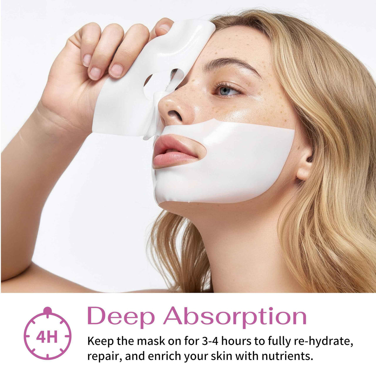 Koreana Skin K-Beauty PDRN DNA Complex Hydrogel Sheet Mask - Korean Regenerative Salmon DNA & Multi-Weight Hyaluronic Acid for Anti-Aging, Firming, Brightening, Deep Hydration - Box of 4