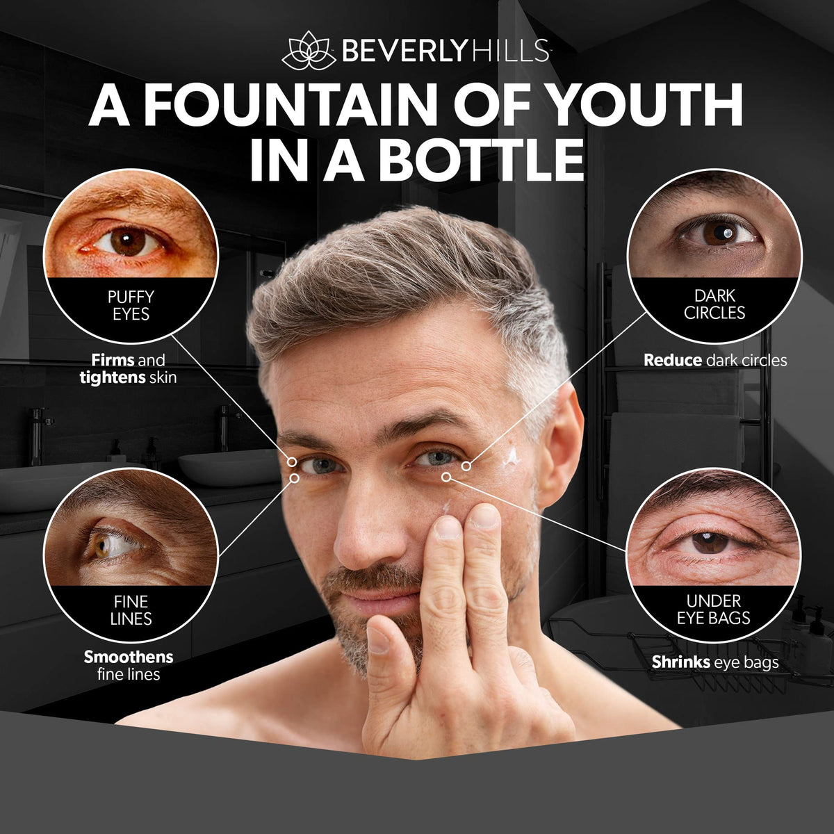 Beverly Hills Men's Instant Facelift & Eye Serum – Dark Circles, Puffy Eyes & Wrinkle Treatment