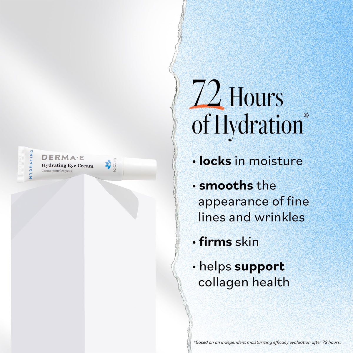 Derma E Hydrating Eye Cream (0.5 oz) – Firming & Lifting Hyaluronic Acid Treatment for Puffy Eyes, Fine Lines & Eyelids