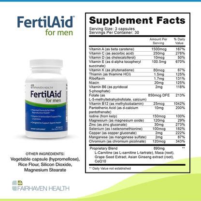 Fertilaid for Men and Women Combo, Male and Female Fertility Supplements, Vitamins