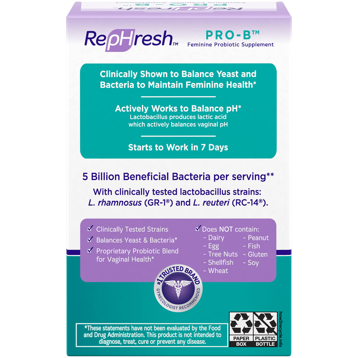 RepHresh Pro-B Probiotic Feminine Supplement - 5 Pack