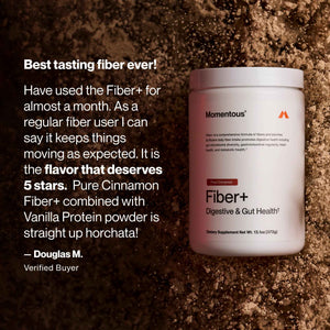 Momentous Fiber+ - Daily Multi-Source Fiber Blend to Support Nutrient Absorption, Natural Energy Production, & Recovery - NSF Certified for Sport - Non-GMO & Gluten-Free