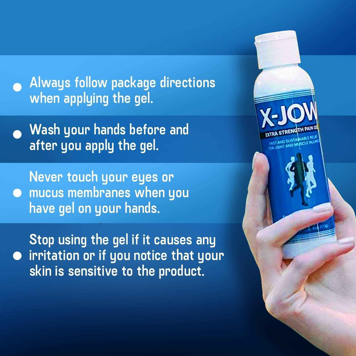 HerbX X-Jow Extra Strength Pain Relief Gel 4 oz - Herbal Massage Gel for Massage Therapy and Sports - Pain Terminator Cream for Muscles, Shoulders, and Joints Inflammation, Soreness and Discomfort
