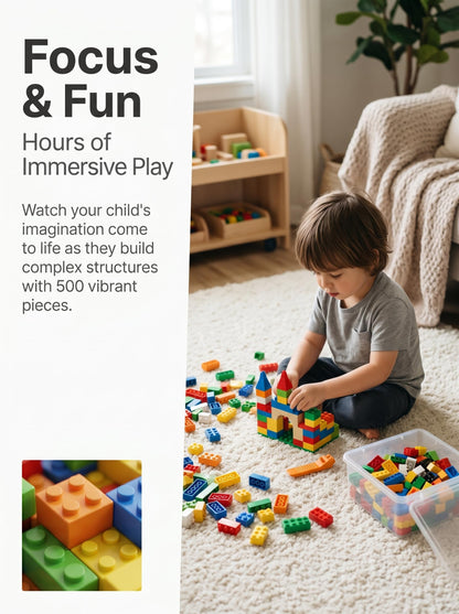 500PCS City Series Building Bricks - DIY Construction Toy for Beginners