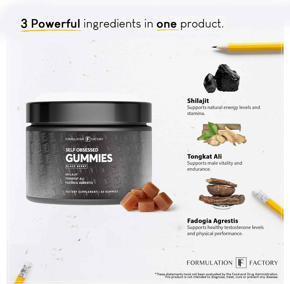 Formulation Factory Self Obsessed Shilajit Gummies x Primal Power (Bundle) - Men's Botanical & Ancestral Vitality Stack with Shilajit, Tongkat Ali, Grass-Fed Beef Liver, Heart & Bone Marrow