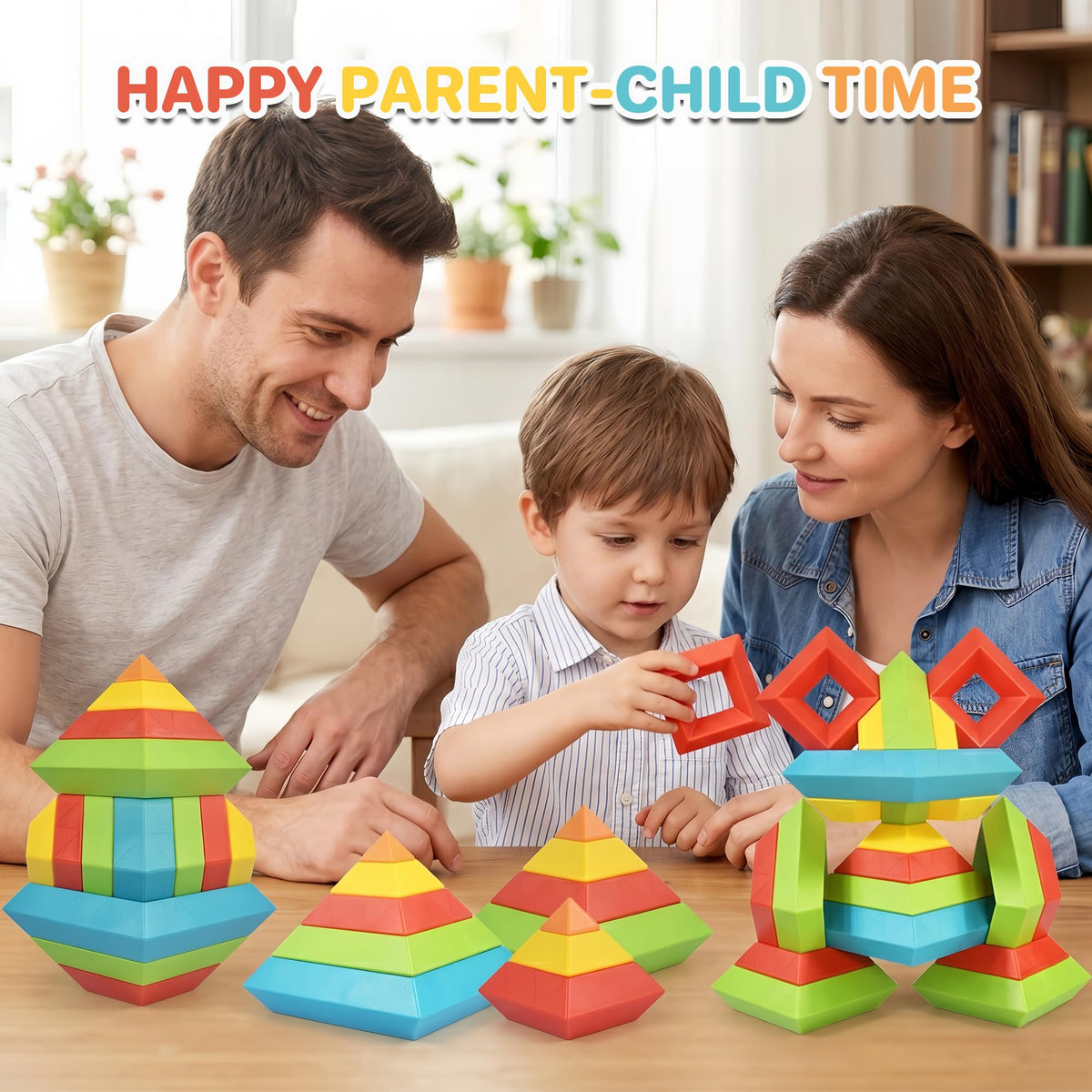 32-Piece Building Blocks Set, Montessori Pyramid Stacking Toys for Kids