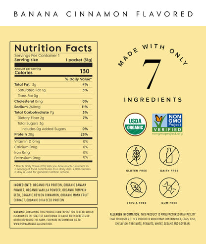Truvani Organic Plant Based Protein Powder - Strawberry - 10 Servings - Vegan - 20g Pea Protein - Single Serving Travel Packets - Keto - Gluten & Dairy Free - Low Carb